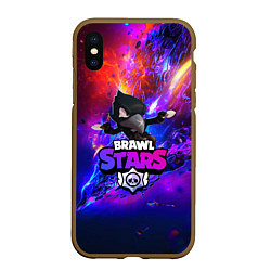 Чехол iPhone XS Max матовый BRAWL STARS CROW, цвет: 3D-коричневый