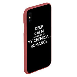 Чехол iPhone XS Max матовый My chemical romance, цвет: 3D-красный — фото 2