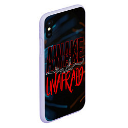 Чехол iPhone XS Max матовый Awake unafraid, цвет: 3D-светло-сиреневый — фото 2