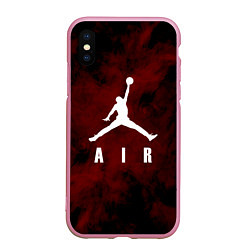 Чехол iPhone XS Max матовый MICHAEL JORDAN, цвет: 3D-розовый