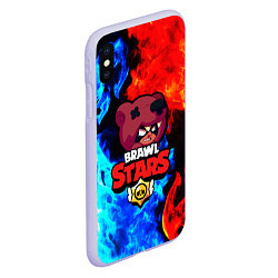 Чехол iPhone XS Max матовый BRAWL STARS NITA, цвет: 3D-светло-сиреневый — фото 2