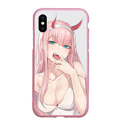 Чехол iPhone XS Max матовый Ahegao, цвет: 3D-розовый