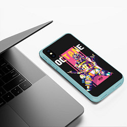 Чехол iPhone XS Max матовый Apex Legends Octane, цвет: 3D-мятный — фото 2