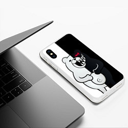 Чехол iPhone XS Max матовый MONOKUMA, цвет: 3D-белый — фото 2