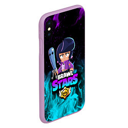 Чехол iPhone XS Max матовый BRAWL STARS BIBI, цвет: 3D-сиреневый — фото 2