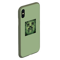 Чехол iPhone XS Max матовый Майнкрафт, цвет: 3D-темно-зеленый — фото 2