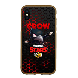 Чехол iPhone XS Max матовый BRAWL STARS CROW, цвет: 3D-коричневый