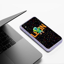 Чехол iPhone XS Max матовый Brawl Stars Leon, Dab, цвет: 3D-светло-сиреневый — фото 2