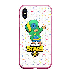 Чехол iPhone XS Max матовый Brawl Stars Leon, Dab