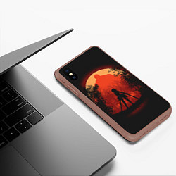 Чехол iPhone XS Max матовый Атака Титанов, цвет: 3D-коричневый — фото 2