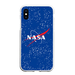 Чехол iPhone XS Max матовый NASA, цвет: 3D-белый
