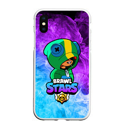 Чехол iPhone XS Max матовый Brawl Stars LEON