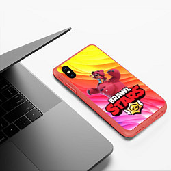 Чехол iPhone XS Max матовый Brawl Stars - Nita, цвет: 3D-красный — фото 2