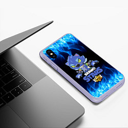 Чехол iPhone XS Max матовый BRAWL STARS LEON ОБОРОТЕНЬ, цвет: 3D-светло-сиреневый — фото 2