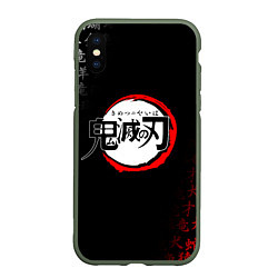 Чехол iPhone XS Max матовый KIMETSU NO YAIBA, цвет: 3D-темно-зеленый