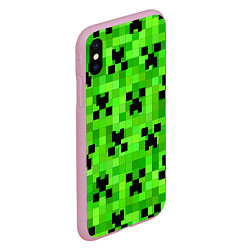 Чехол iPhone XS Max матовый MINECRAFT, цвет: 3D-розовый — фото 2