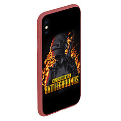 Чехол iPhone XS Max матовый PUBG, цвет: 3D-красный — фото 2