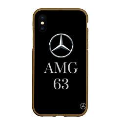 Чехол iPhone XS Max матовый Mersedes AMG 63, цвет: 3D-коричневый
