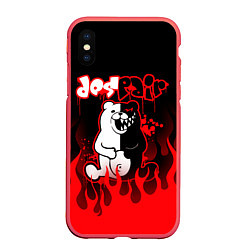 Чехол iPhone XS Max матовый MONOKUMA, цвет: 3D-красный