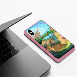 Чехол iPhone XS Max матовый Terraria, цвет: 3D-малиновый — фото 2