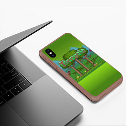 Чехол iPhone XS Max матовый Terraria, цвет: 3D-коричневый — фото 2