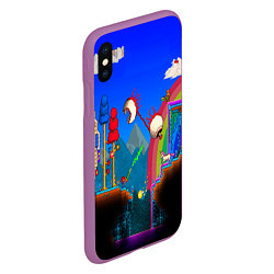 Чехол iPhone XS Max матовый TERRARIA GAME, цвет: 3D-фиолетовый — фото 2
