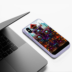 Чехол iPhone XS Max матовый Terraria, цвет: 3D-светло-сиреневый — фото 2