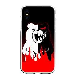 Чехол iPhone XS Max матовый MONOKUMA, цвет: 3D-белый