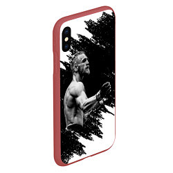 Чехол iPhone XS Max матовый Conor McGregor, цвет: 3D-красный — фото 2