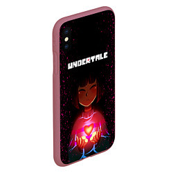 Чехол iPhone XS Max матовый UNDERTALE FRISK, цвет: 3D-малиновый — фото 2