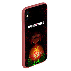 Чехол iPhone XS Max матовый UNDERTALE CHARA, цвет: 3D-красный — фото 2