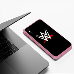 Чехол iPhone XS Max матовый WWE, цвет: 3D-малиновый — фото 2