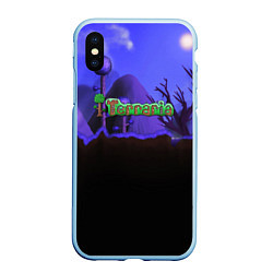 Чехол iPhone XS Max матовый TERRARIA, цвет: 3D-голубой