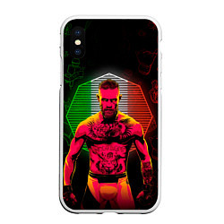 Чехол iPhone XS Max матовый CONOR McGREGOR, цвет: 3D-белый