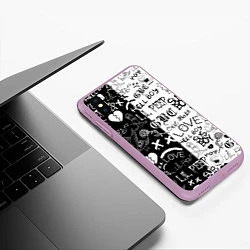 Чехол iPhone XS Max матовый LIL PEEP LOGOBOMBING, цвет: 3D-сиреневый — фото 2