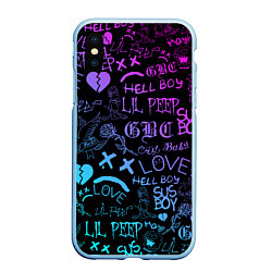 Чехол iPhone XS Max матовый LIL PEEP LOGOBOMBING, цвет: 3D-голубой