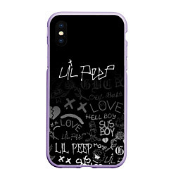 Чехол iPhone XS Max матовый LIL PEEP, цвет: 3D-светло-сиреневый