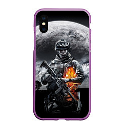 Чехол iPhone XS Max матовый Battlefield, цвет: 3D-фиолетовый