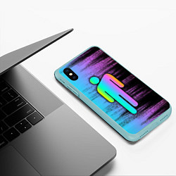 Чехол iPhone XS Max матовый BILLIE EILISH, цвет: 3D-мятный — фото 2