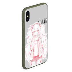 Чехол iPhone XS Max матовый Kawaii loli anime, цвет: 3D-темно-зеленый — фото 2