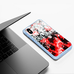 Чехол iPhone XS Max матовый One-Punch Man Collage, цвет: 3D-голубой — фото 2
