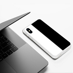 Чехол iPhone XS Max матовый ПРОСТО ЧЁРНО-БЕЛЫЙ, цвет: 3D-белый — фото 2