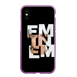 Чехол iPhone XS Max матовый Eminem, цвет: 3D-фиолетовый