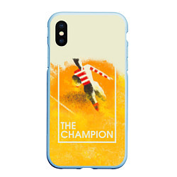 Чехол iPhone XS Max матовый Регби The Champion, цвет: 3D-голубой