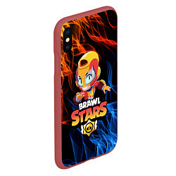 Чехол iPhone XS Max матовый BRAWL STARS MAX, цвет: 3D-красный — фото 2