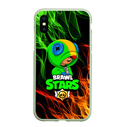 Чехол iPhone XS Max матовый BRAWL STARS LEON