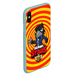 Чехол iPhone XS Max матовый Brawl Stars CROW, цвет: 3D-мятный — фото 2