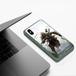 Чехол iPhone XS Max матовый ASSASSINS CREED, цвет: 3D-темно-зеленый — фото 2