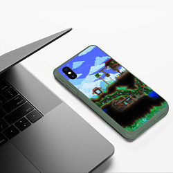 Чехол iPhone XS Max матовый TERRARIA, цвет: 3D-темно-зеленый — фото 2