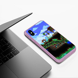 Чехол iPhone XS Max матовый TERRARIA, цвет: 3D-сиреневый — фото 2